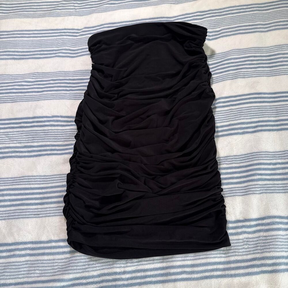 Express Black Ruched Strapless Mini Dress Women's S NWT Bodycon Party